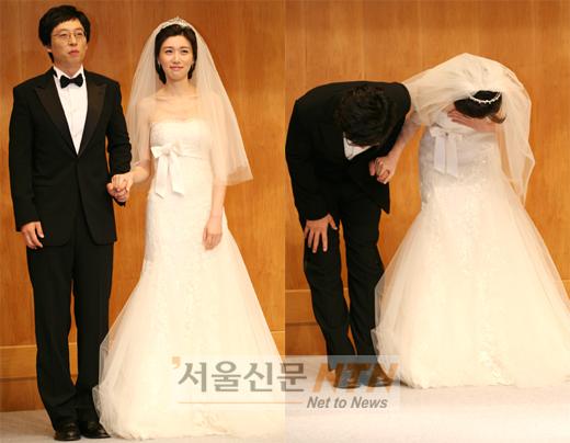 [NOW포토] 유재석ㆍ나경은 “이제 식 올리러 갑니다”