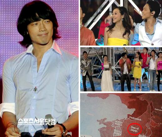 비, 폐막식공연 역풍… ‘일본해 표기+정체성’ 불똥