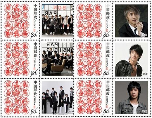슈퍼주니어-M, 韓가수 최초 中우표 모델