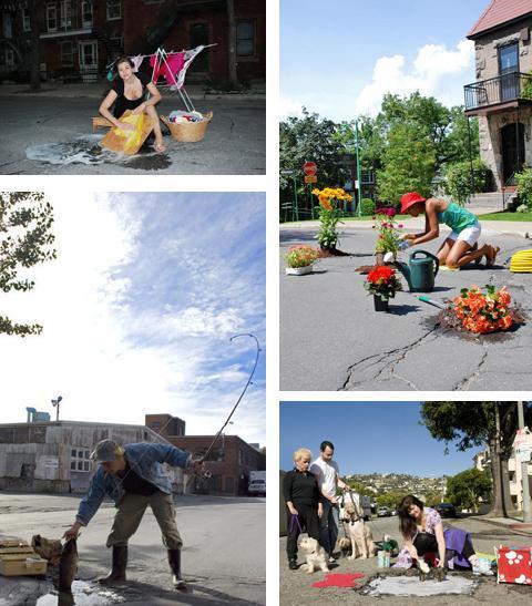 도로 웅덩이, 예술작품으로 승화되다