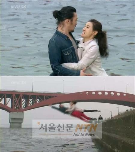 ‘수삼’ 도지원 논개작전…방중현과 한강에 ‘풍덩’