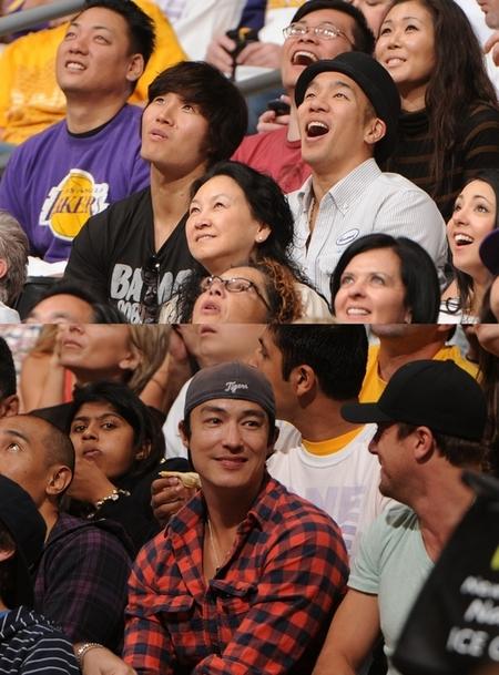 김종국-상추, 美 NBA 준결승 관람 ‘포착’
