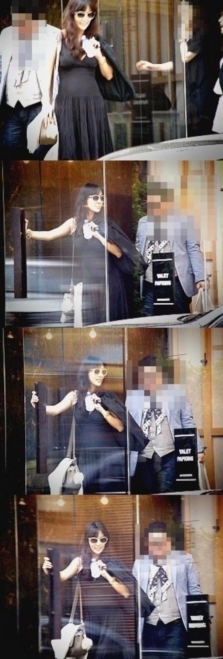 고소영, 산책 쇼핑 포착…제법 배 부른 임산부 모습