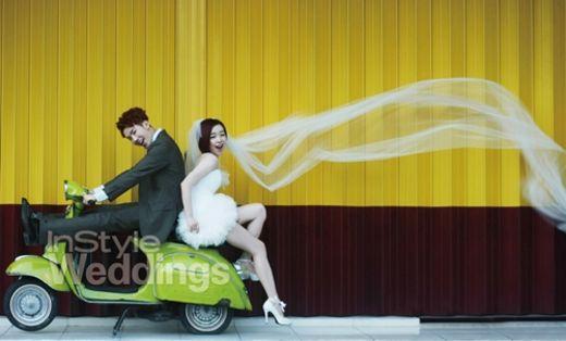 ‘아담부부’ 조권-가인, 웨딩화보 공개..’白부부’
