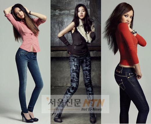 신세경-에프엑스, 청바지 모델…‘청순글래머’ 대결