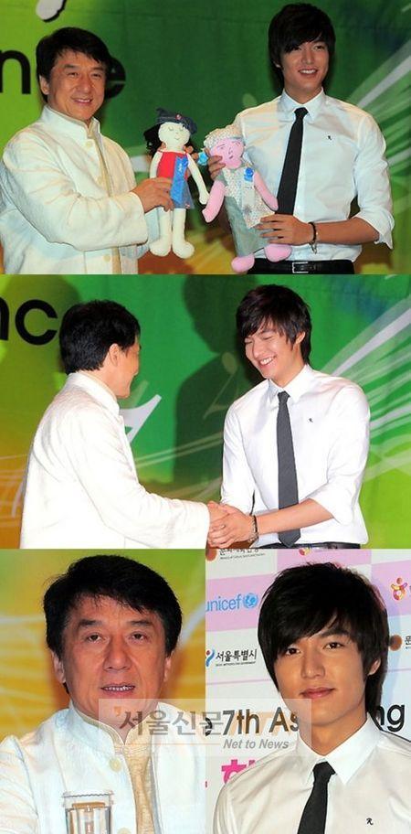 韓中 대표스타 이민호-성룡…“훈남의 만남”