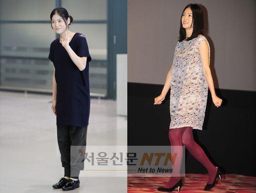 日 우에노 주리, 공항-극장 패션 ‘아쉽거나 청순하거나’