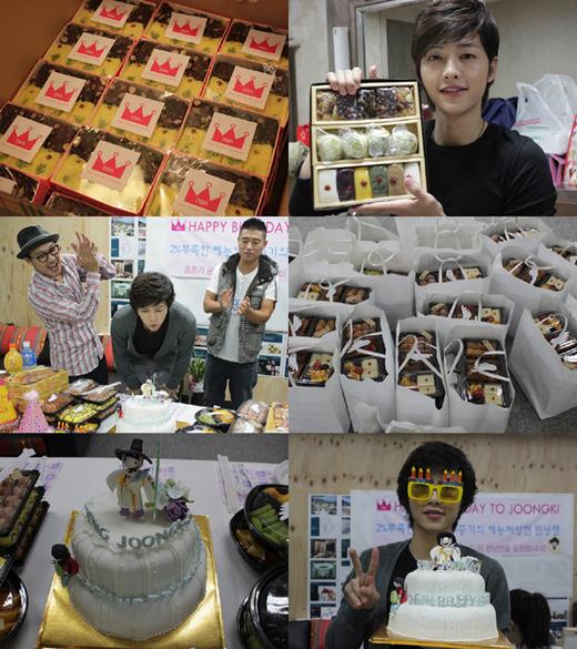 송중기, 100인분 떡-130인분 식사…‘큰 턱 받은’ 생일파티
