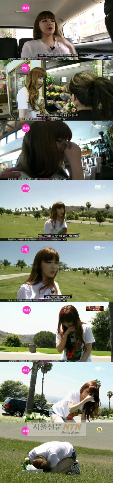 박봄, 이모 묘지 앞에서 눈물쏟아 “엄마 같은 분”