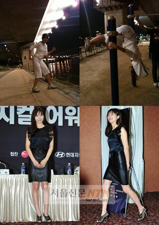 핑클 옥주현 ‘옥철봉’ 등극…한강서 철봉체조 몸매 담금질