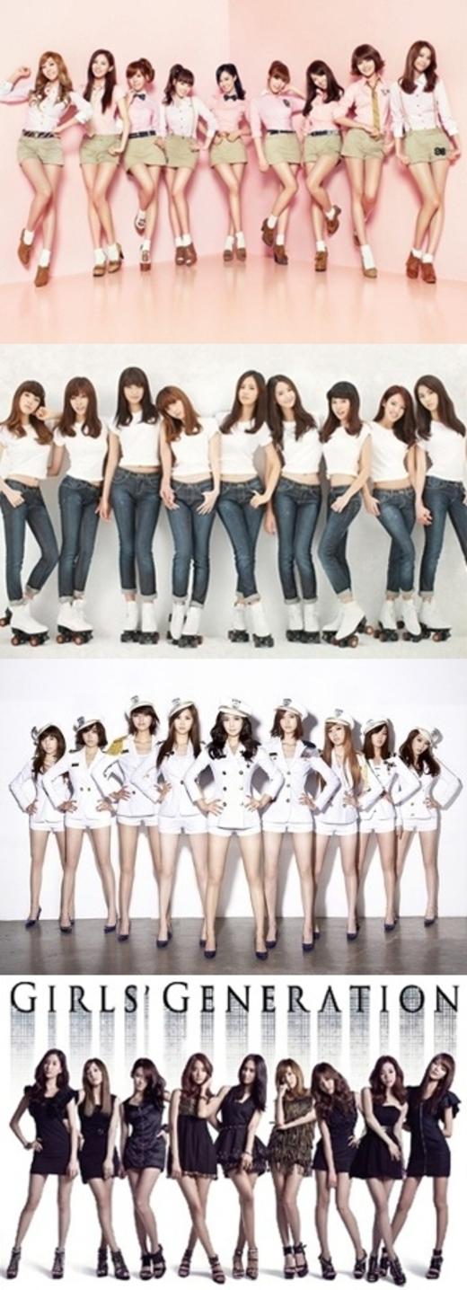 소녀시대, 재킷사진 변천사…‘롤러걸부터 순수핑크’