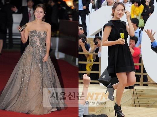 손예진, 부산패션 극과극 ‘거대드레스 vs 심플원피스’