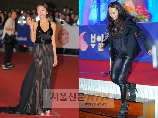 ‘파격패션’ 전도연, 시스루룩-가죽바지 ‘블랙여신’