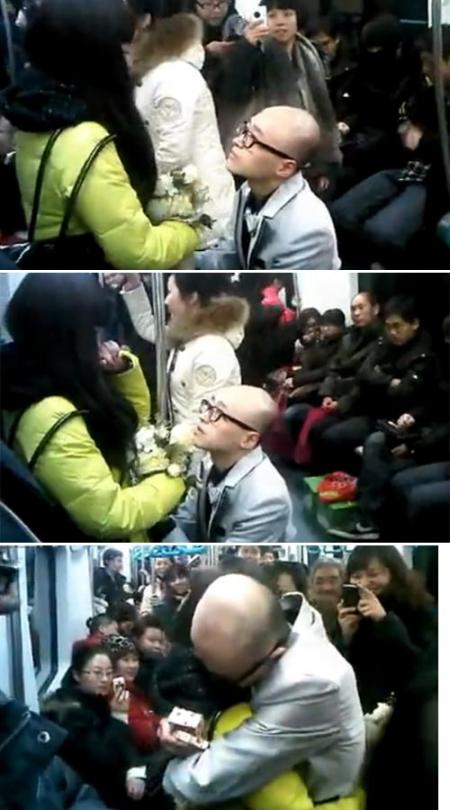 지하철서 “결혼해줘” 애걸복걸 고백男 결국…