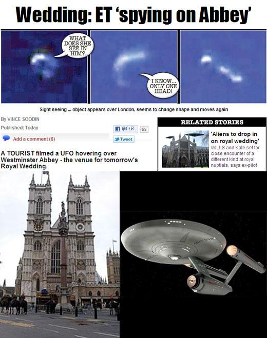 윌리엄 왕자 결혼식에 UFO 나타날까?