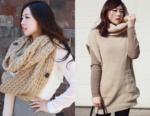 세련된 니트패션 연출, 코디팁