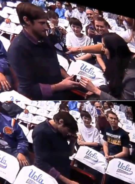 농구장 공개 프로포즈男, 참담한 실패에 ‘굴욕’