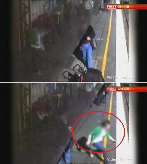 5개월 아기 유모차 철로로 떨어지는 순간 ‘아찔’