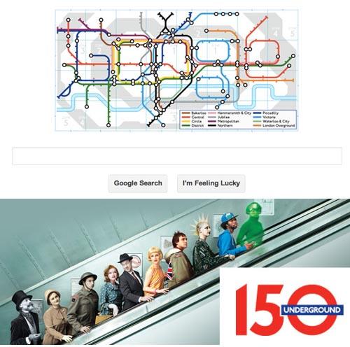 [런던통신] 세계 첫 런던 지하철 150년 기념, 구글 두들맵