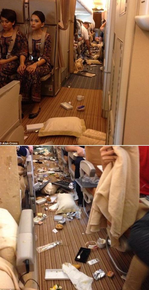 ‘난기류’ 만나 아수라장 된 여객기 기내 포착