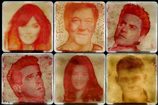 박테리아로 만든 유명 연예인 초상화 ‘박테리오그래피’