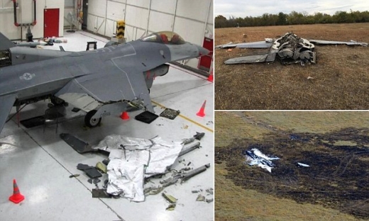 美공군 F16 전투기끼리 하늘서 충돌사고…조종사 구사일생