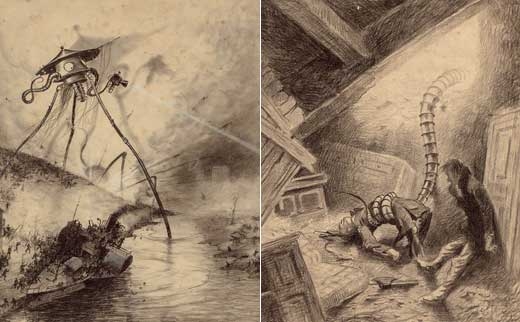 소설 ‘우주전쟁’ 오리지널 삽화 경매 나온다