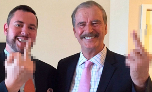 막말에는 막말로…멕시코 전 대통령, 트럼프 향해 손가락 욕설