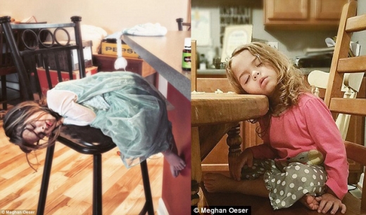 “언제 어디서나 잠이 드는 두 딸을 공개합니다”