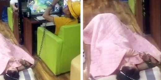 중국男, 여친 손목 묶고 PC방에서 게임하는 이유는?