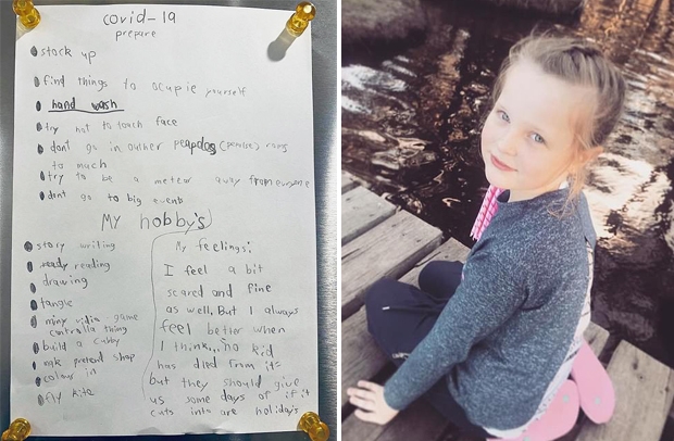 8살 꼬마가 직접 적은 ‘코로나 대비노트’…첫번째는 ‘사재기’
