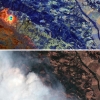 [지구를 보다] 우주서 본 美 캘리포니아 산불…태평양 상공 거대한 연기 자욱
