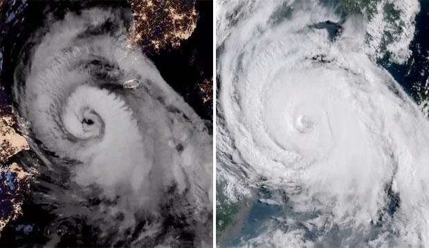 [지구를 보다] NASA 위성으로 본 태풍 ‘바비의 눈’…한반도에 드리운 날개