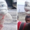 눈 한개·온몸 흰색인 ‘알비노 아기상어’ 인니 해상서 발견