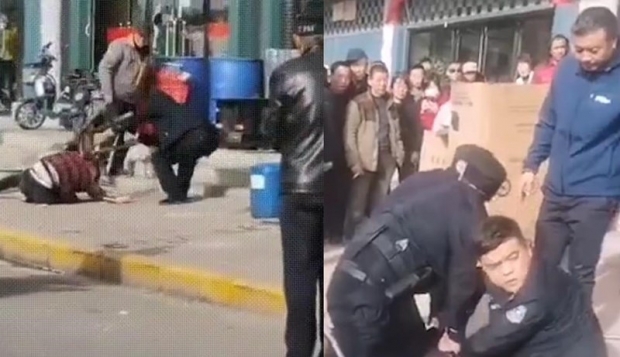 中 도심 길거리서 남편이 부인 폭행해 살해…시민들은 구경만