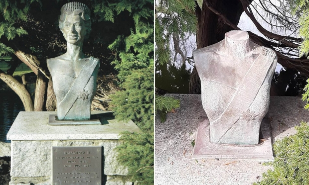 캐나다 공원 내 영국 여왕 동상 머리 사라져…경찰 수사 착수