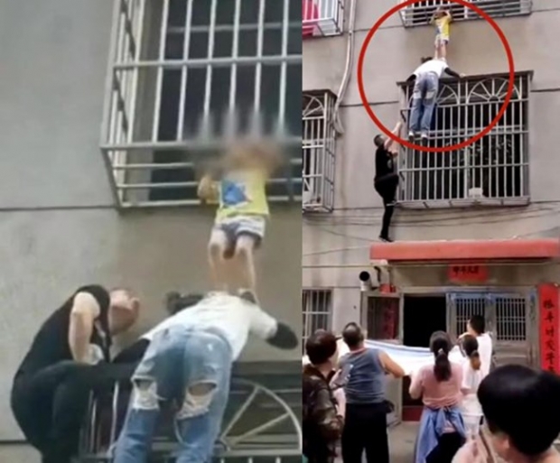 [여기는 중국] 베란다 난간에 머리 낀 여아 구조한 30대 이웃 주부