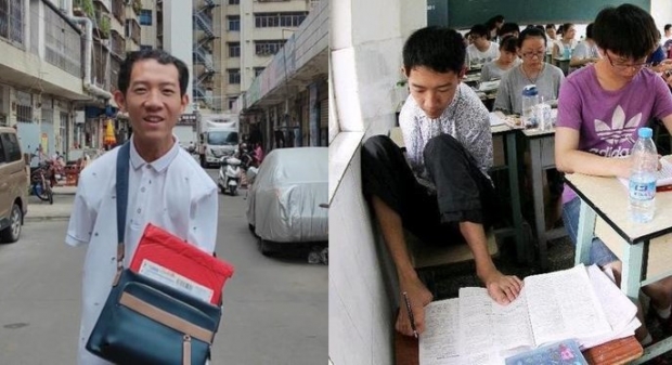 [월드피플+] 발가락에 볼펜 끼워가며…두 팔 없는 청년의 로스쿨 합격기