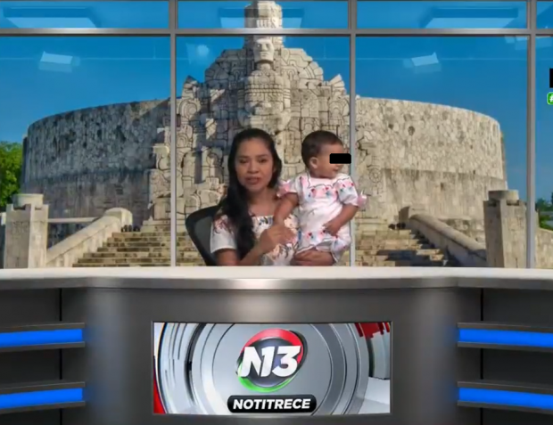 아기 안고 뉴스 진행한 여자앵커 “진정한 여성전문인” 응원 쇄도