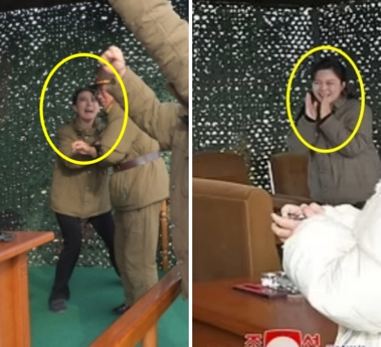 [포착] 울부짖는 김여정·수줍은 리설주…北 미사일 시험발사 현장