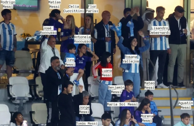 메시 가족 모두 카타르 총집결…20명 경기장서 응원전