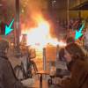 [포착] 불 구경하며 와인 한잔?…시위대 방화 속 ‘태연한’ 시민들(영상)