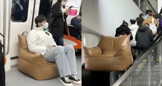 이제는 ‘소파’까지…中 지하철 ‘개인 의자족’ 등장 [여기는 중국]