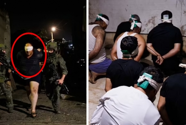 눈 가려진 채 끌려가는 하마스 대원들…이스라엘 첩보기관 급습[포착]