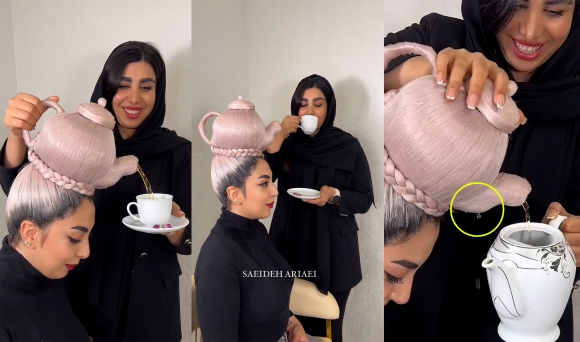 이란 SNS서 핫한 ‘찻주전자’ 헤어스타일···어떻게 만들었을까?