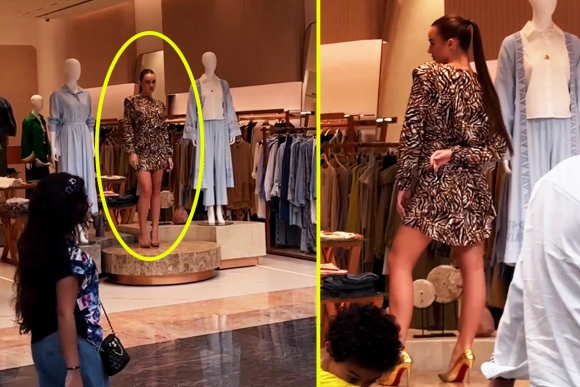 매장 앞에 마네킹 대신 ‘인간 모델’ 전시한 브랜드 논란