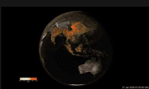 NASA가 공개한 이산화탄소로 뒤덮인 지구