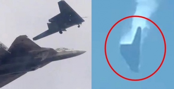 [포착] 러 Su-57 전투기, 아군 최신예 스텔스 드론을 미사일 격추 왜? (영상)