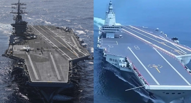 中 최신예 항공모함 푸젠함 알고 보니 50년 된 美 항모 60% 수준?