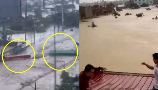 [포착] 컨테이너도 ‘둥둥’…헬기도 추락시킨 우주에서 본 태풍 ‘갈매기’